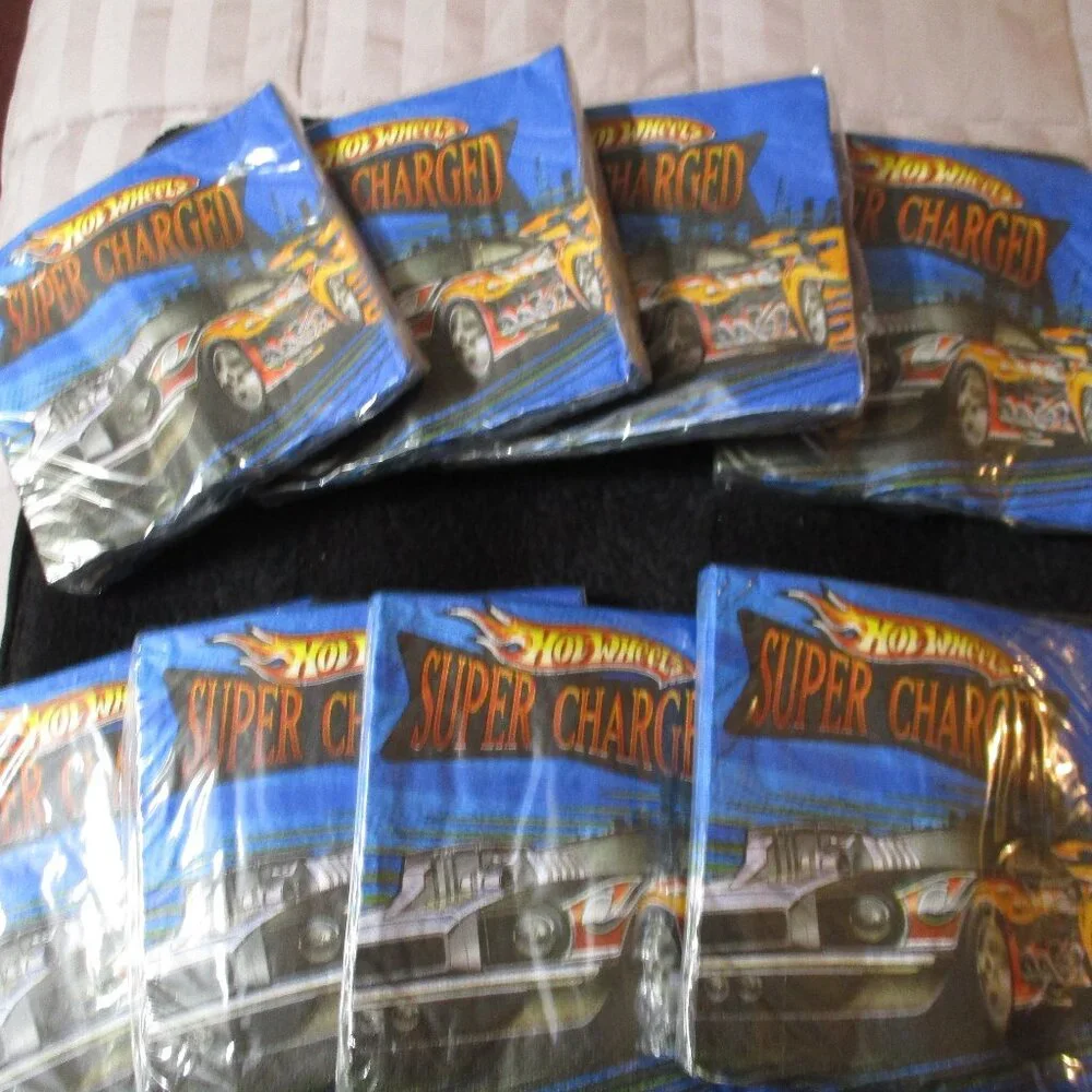 Lot of Eight Packs of Hot Wheels Party Beveridge Napkins by Design Ware NEW